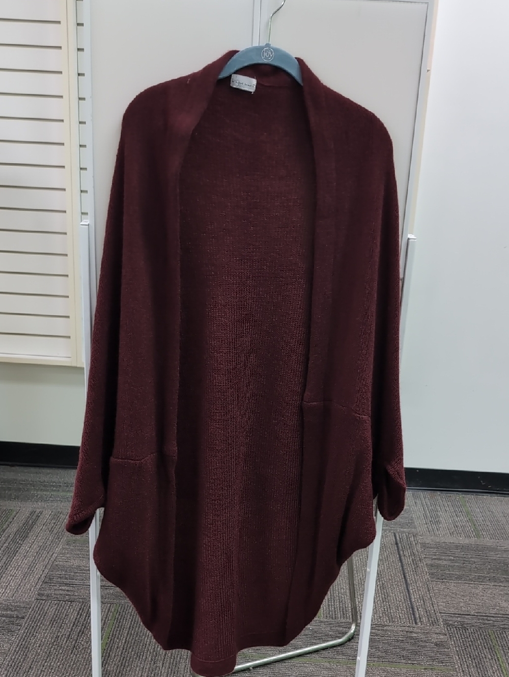 Cozy Open-Front Women's Cardigan Shawl - Burgundy